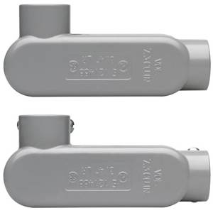 Crouse-Hinds Condulet® LBY35 Service Entrance Pulling Elbow, 1 in Trade, 90 deg, Feraloy® Iron Alloy, Aluminum Acrylic Painted/Electro-Galvanized