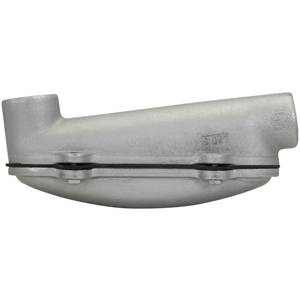 Crouse-Hinds Condulet® LBD7700 Type LBD Conduit Body With Cover, Neoprene Gasket, 2-1/2 in Hub, Mogul Form, 205 cu-in Capacity, Feraloy Iron Alloy, Electro-Galvanized/Aluminum Acrylic Painted