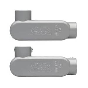 EATON Crouse-Hinds Condulet® SnapPack™ LR15 CGN Type LR Conduit Outlet Body With Cover and Neoprene Gasket, 1/2 in Hub, 5 Form, 4.35 cu-in Capacity, Die Cast Copper-Free Aluminum, Epoxy Powder Coated