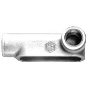 Crouse-Hinds Condulet® LR17 Type LR Conduit Outlet Body, 1/2 in Hub, 7 Form, 4 cu-in Capacity, Feraloy Iron Alloy, Electro-Galvanized/Aluminum Acrylic Painted