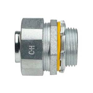 EATON Crouse-Hinds Liquidator™ LTB75 Insulated Liquid Tight Straight Threaded Conduit Connector, 3/4 in Trade, Malleable Iron, Electro-Plated Zinc