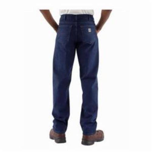 Carhartt® FRB100-DNM-34x32 Relaxed Fit Straight Leg Flame Resistant Jeans, Men's, 32 in Waist, 34 in L Inseam, Denim, Cotton Denim