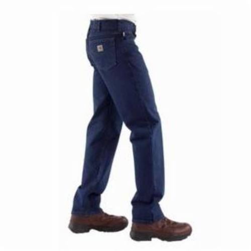 Carhartt® FRB100-DNM-34x32 Relaxed Fit Straight Leg Flame Resistant Jeans, Men's, 32 in Waist, 34 in L Inseam, Denim, Cotton Denim
