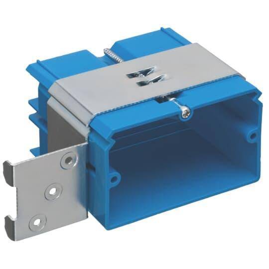 Carlon® B121ADJH Adjustable New Work Non-Metallic Outlet Box, PVC, 21 cu-in Capacity, 1 Gangs, 3.65 in L x 2.25 in W x 3.32 in D