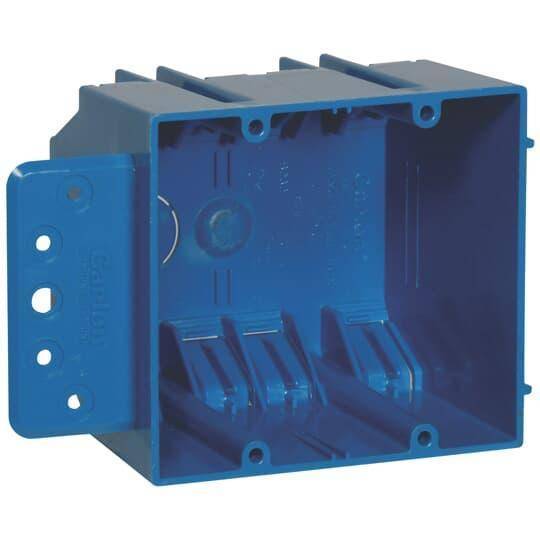 Carlon® B232BR New Work Outlet Box, PVC, 32 cu-in, 2 Gangs, 3-3/4 in L x 4 in W x 3 in D