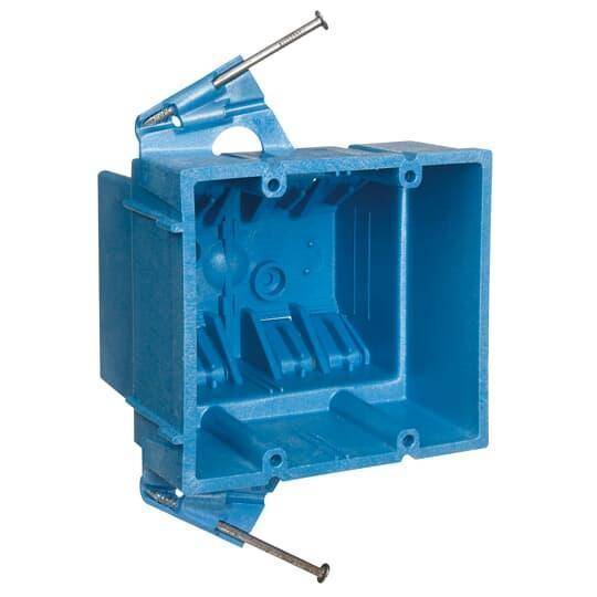 Carlon® BH235AR New Work Outlet Box, PVC, 35 cu-in Capacity, 2 Gangs, 3.55 in L x 2.11 in W x 3.5 in D