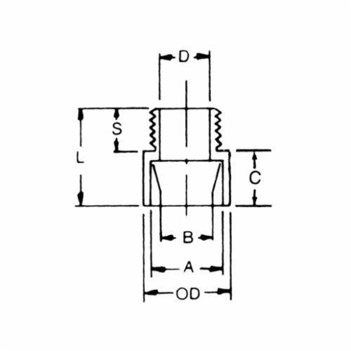 Carlon® E943L Non-Metallic Terminal Adapter, 3 in, Male x Socket Thread, PVC