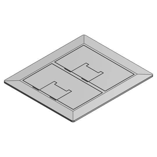 Carlon® E9762SS Multi-Gang Floor Box Cover, 8-1/4 in L x 7.13 in W, Stainless Steel