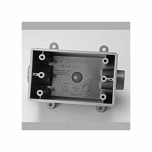 Carlon® E9811EN Type FDC Deep Style Non-Metallic Rigid Device Box, 25 cu-in Capacity, 1 Gangs, 2 Outlets, 1 Knockouts, 4.54 in L x 2.8 in W