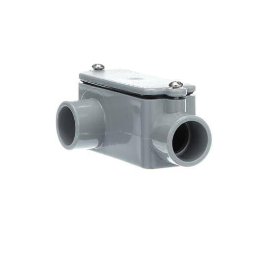 Carlon® E985D-CTN Type LR Conduit Body, 1/2 in Hub, 4 cu-in Capacity, PVC