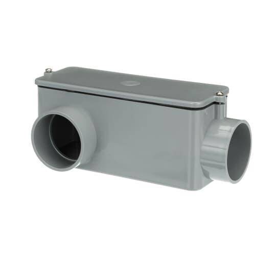 Carlon® E985J-CAR Type LR Conduit Body, 2 in Hub, 63 cu-in Capacity, PVC