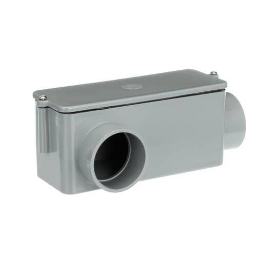 Carlon® E985J-CAR Type LR Conduit Body, 2 in Hub, 63 cu-in Capacity, PVC