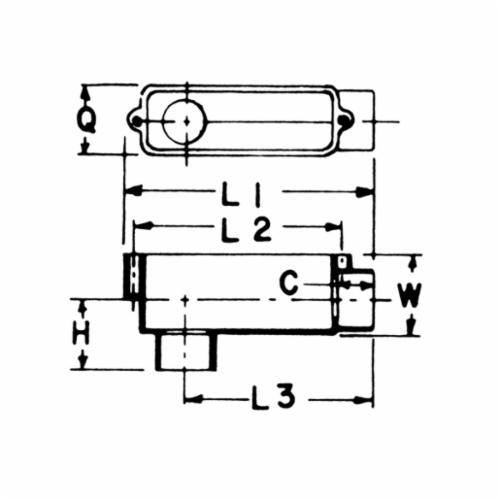 Carlon® E986N Type LB Non-Metallic Conduit Body, 4 in Hub, 390 cu-in Capacity, PVC