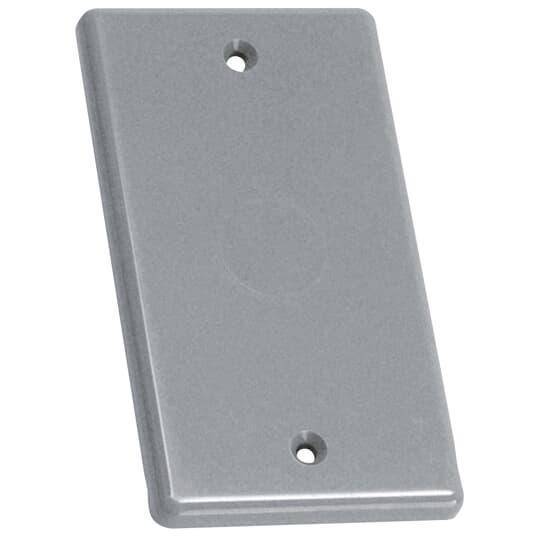 Carlon® HB1BL Blank Handy Non-Metallic Outlet Box Cover With Knockout, 4.3 in L x 2.38 in W