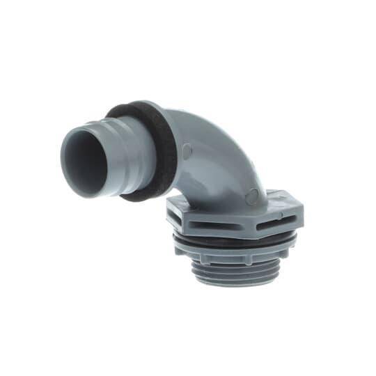 Carlon® LN20EA Conduit Connector, 3/4 in Trade, 90 deg, PVC