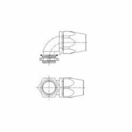 Carlon® LT20D-NEW Conduit Connector, 1/2 in Trade, 90 deg, PVC