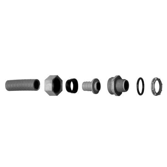 Carlon® LT43GU 2-Piece Straight Liquid Tight Conduit Connector With Nitrile Rubber O-Ring, 1-1/4 in Trade, Nylon