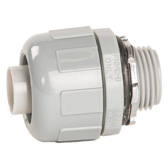 EATON Crouse-Hinds Liquidator™ LT38G Liquid Tight Non-Insulated Straight Threaded Conduit Connector, 3/8 in Trade, Copper-Free Aluminum, Electro-Plated Zinc