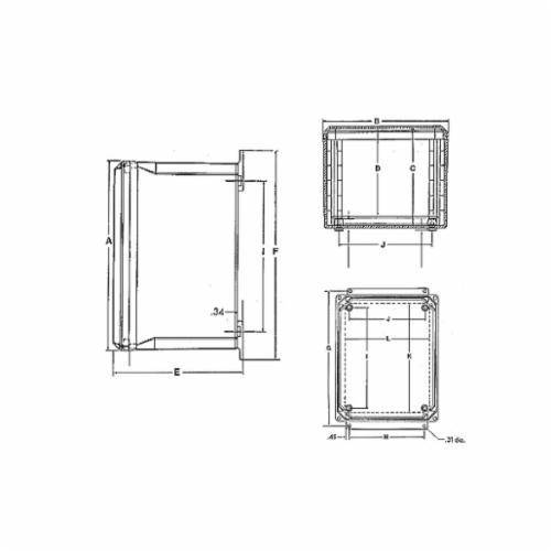 Carlon® NH16146 Nema Enclosure, 14 in W x 7 in D 16 in H, NEMA 1/2/3/3S/3X/3SX/4/4X/12 NEMA Rating, Polycarbonate