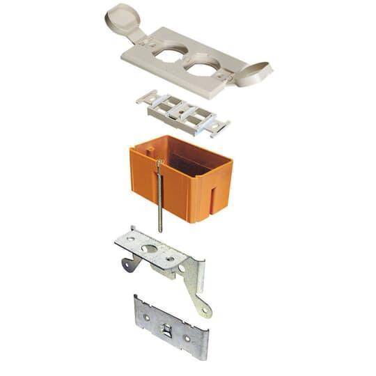 Carlon® SC100FBBC Adjustable Non-Metallic Floor Bracket Kit, For Use With Low Voltage Adjustable Floor Box, Brass