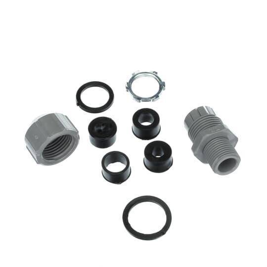 Carlon® SRTC-050 Strain Relief Threaded Non-Metallic Sheathed Cable Connector, 1/2 in Trade, PVC