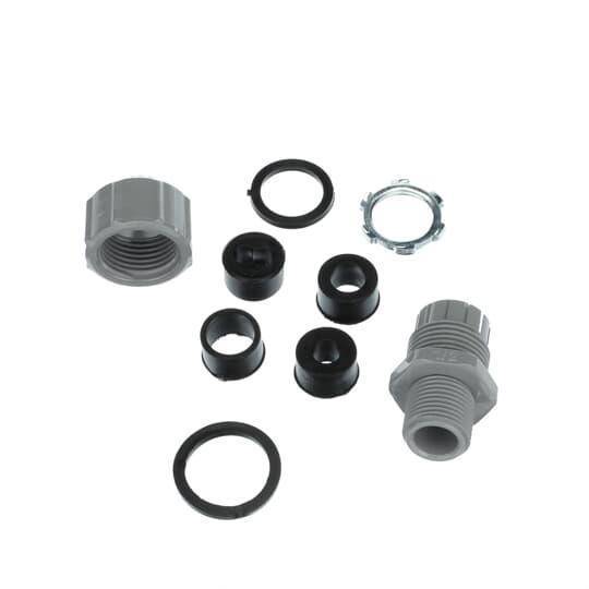 Carlon® SRTC-050 Strain Relief Threaded Non-Metallic Sheathed Cable Connector, 1/2 in Trade, PVC