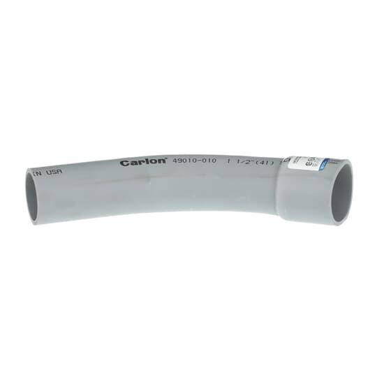 Carlon® UA7AHCB SCH 40 Integral Belled End Standard Radius Conduit Elbow, 1-1/2 in Trade, 45 deg, PVC
