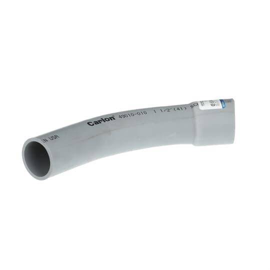 Carlon® UA7AHCB SCH 40 Integral Belled End Standard Radius Conduit Elbow, 1-1/2 in Trade, 45 deg, PVC