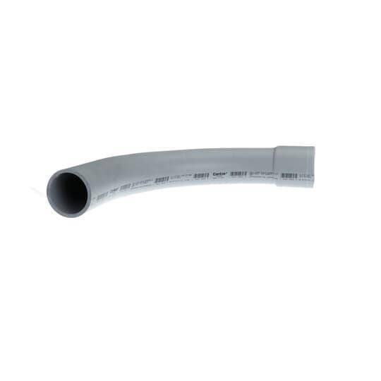 Carlon® UA9AKCB-CTN SCH 40 Integral Belled End Standard Radius Conduit Elbow, 2-1/2 in Trade, 90 deg, PVC