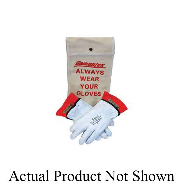 Cementex IGK00-11-9HB Gloves Kit, SZ 9H, Natural Rubber, Black, 11 in L, ASTM Class: ASTM D120/F496/Class 00, 500 VAC/750 VDC Max Use Voltage