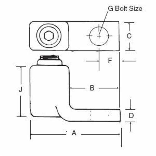 Blackburn® Locktite® 31015 1-Hole Mechanical Connector Lug, 300 to 500 kcmil Copper Conductor, 1/2 in Stud, 1 Bolt Holes, Copper