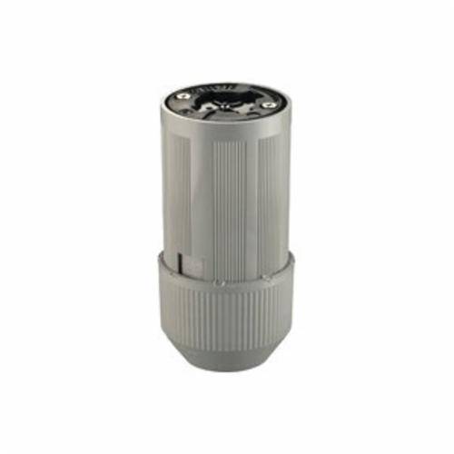 EATON Arrow Hart™ 20415N Power-Lock Locking Plug, 600 VAC, 250 VDC, 30/20 A, 3 Poles, 4 Wires, Gray