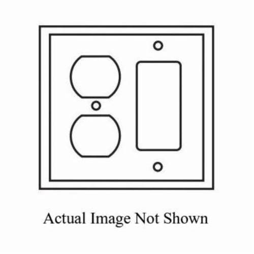 EATON Arrow Hart™ Eaton Wiring Devices PJ826V Mid-Sized Combination Wallplate, 2 Gangs, 4.87 in H x 4.94 in W, Polycarbonate/Thermoplastic, Ivory