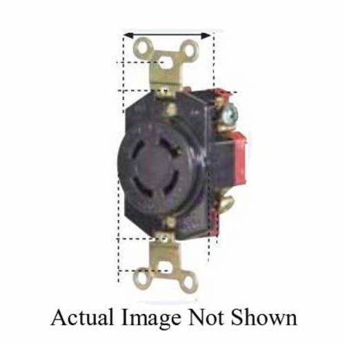 EATON Wiring Devices Arrow Hart™ L1420R Single Locking Receptacle, 125/250 VAC, 20 A, 3 Poles, 4 Wires, Black