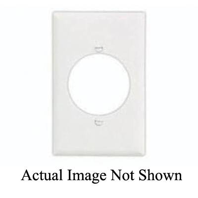 EATON Arrow Hart™ Eaton Wiring Devices PJ703W PJ Series Mid-Sized Power Outlet Wallplate, 2 Gangs, 4.87 in H x 4.94 in W, Polycarbonate/Thermoplastic, White