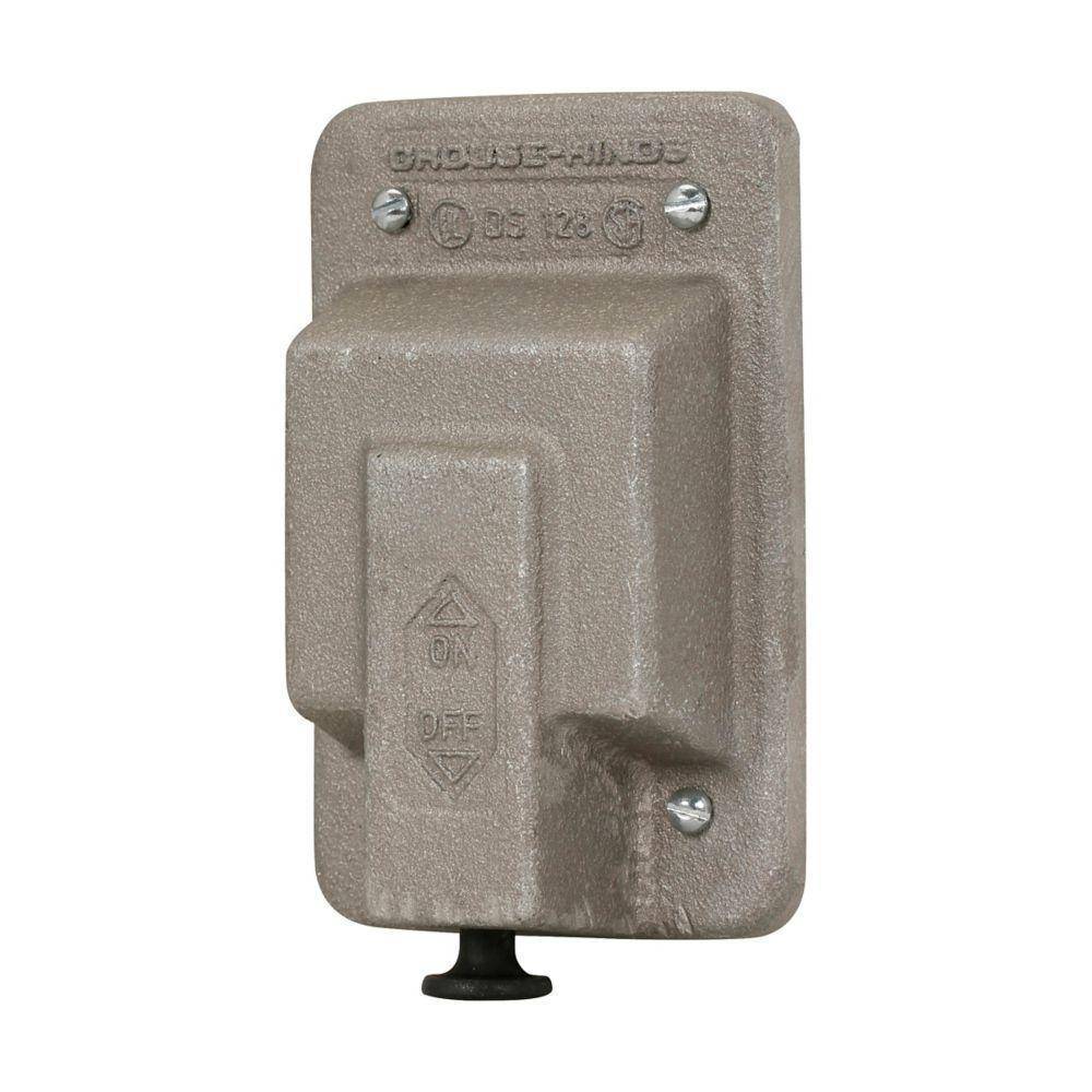 Crouse-Hinds DS128 Raintight Snap Switch Cover With Gasket, Die Cast Aluminum