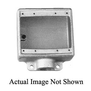 Crouse-Hinds Condulet® FD12 Type FD 1-Outlet Deep Device Box With Mounting Lug, Grounding Screw, 1/2 in Trade, 2 Gangs, Copper-Free Aluminum, Natural