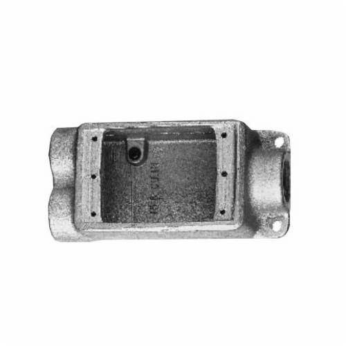 Crouse-Hinds Condulet® FSCC2 Type FSC 3-Outlet Shallow Device Box With Mounting Lug, 3/4 in Trade, 1 Gang, Feraloy Iron Alloy, Electro-Galvanized