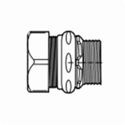 EATON Crouse-Hinds Liquidator™ LTB75 Insulated Liquid Tight Straight Threaded Conduit Connector, 3/4 in Trade, Malleable Iron, Electro-Plated Zinc