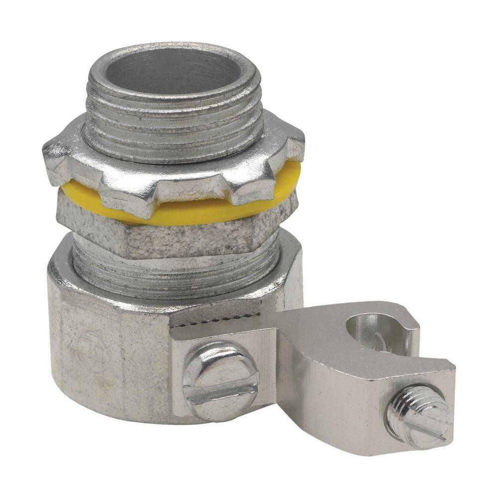 EATON Crouse-Hinds Liquidator™ LT38G Liquid Tight Non-Insulated Straight Threaded Conduit Connector, 3/8 in Trade, Copper-Free Aluminum, Electro-Plated Zinc
