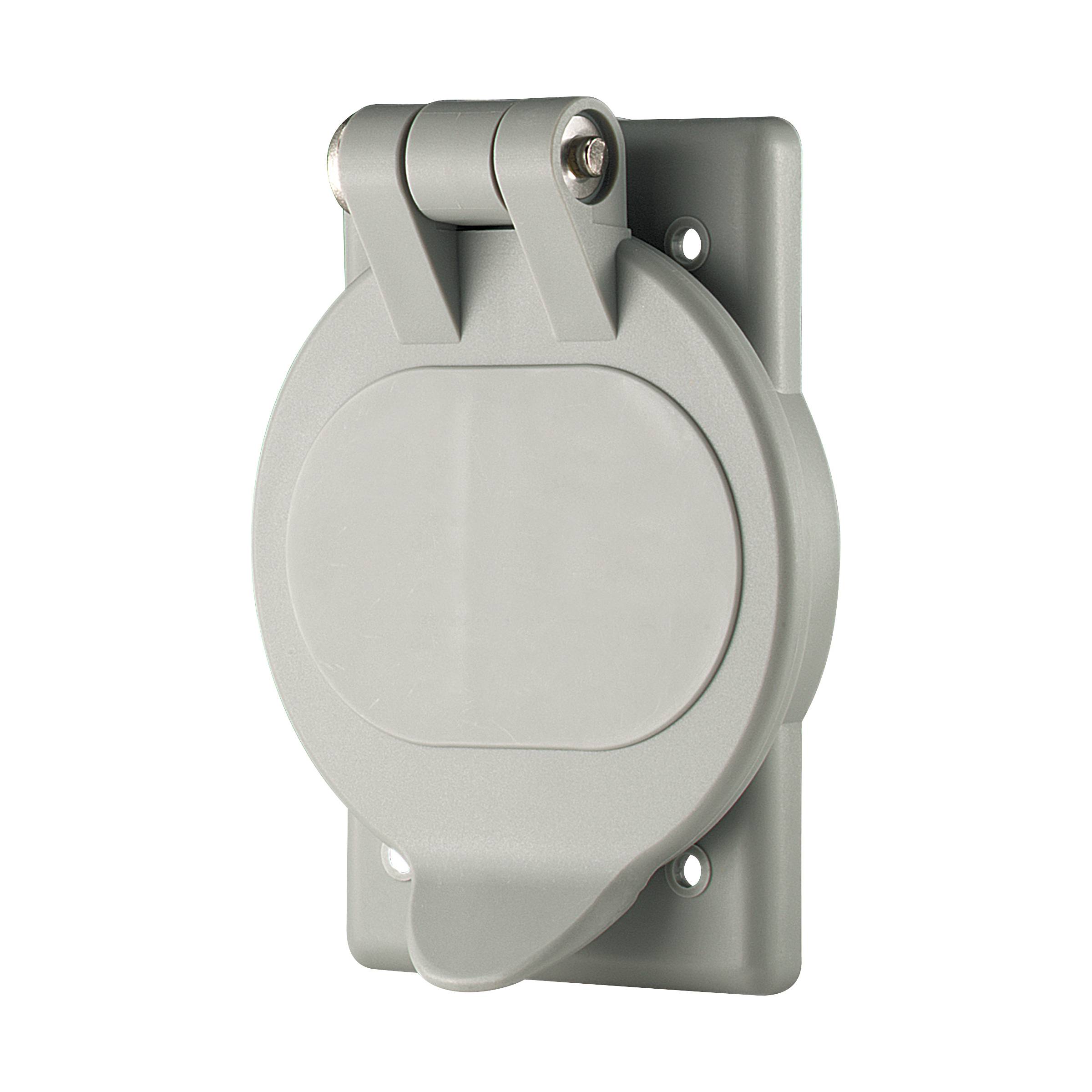 EATON Arrow Hart® WP1 Single Receptacles Single Receptacle Cover, 1-3/4 in Dia, 4.755 in L x 3.036 in W, Glass-Filled Nylon