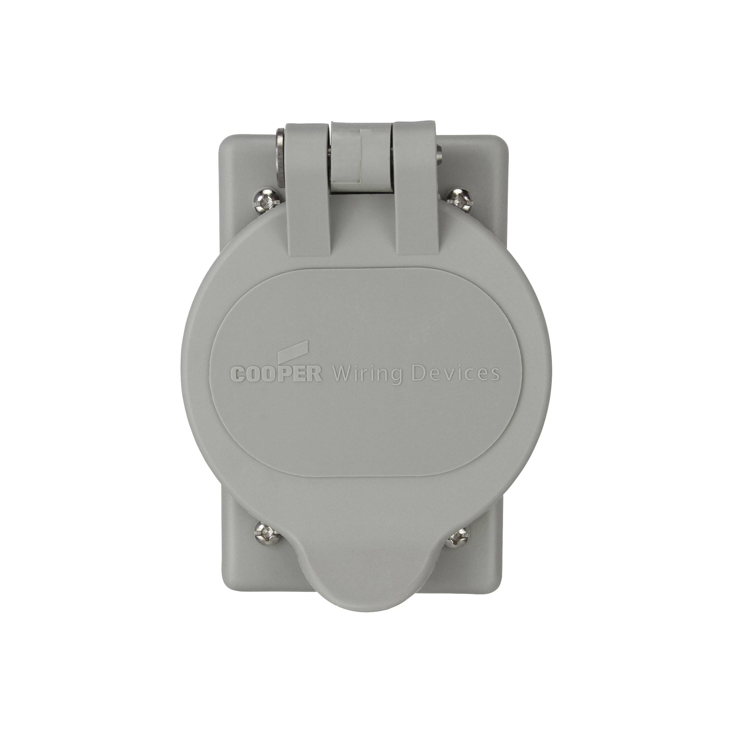 EATON Arrow Hart® WP1 Single Receptacles Single Receptacle Cover, 1-3/4 in Dia, 4.755 in L x 3.036 in W, Glass-Filled Nylon