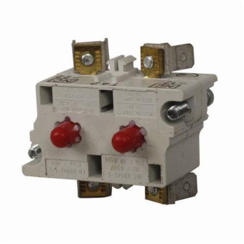 EATON 10250T42 Heavy Duty Standard Contact Block, 30.5 mm, 2NC Contact, 10 A at 600 VAC, 5 A at 250 VDC Contact, Silver Contact, Momentary Action, Gray
