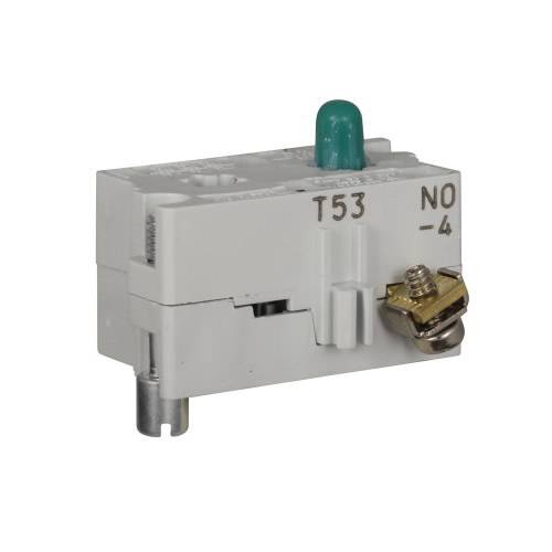 EATON 10250T53E Heavy Duty Logic Level Contact Block, 30.5 mm, 1NO Contact, 0.5 A at 120 VAC/VDC Contact, Palladium Contact, Momentary Action, Gray