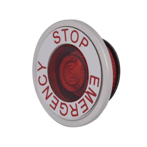 EATON 10250TC63 Heavy Duty Oiltight/Watertight Side-Lighted Operator Lens, 1.6 in L x 1.6 in W x 0.7 in H, NEMA 1/2/3/3R/4/4X/12/13/IP65, Round, EMERG. STOP, Aluminum