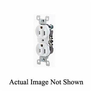 Leviton® Decora® 12650-I CO/ALR Duplex Grounding Straight Blade Receptacle, 125 VAC, 15 A, 2 Poles, 3 Wires, Ivory