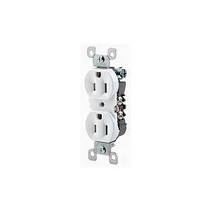 Leviton® Decora® 12650-I CO/ALR Duplex Grounding Straight Blade Receptacle, 125 VAC, 15 A, 2 Poles, 3 Wires, Ivory