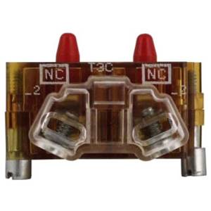 EATON 10250T3CP Heavy Duty Standard Contact Block, 30.5 mm, 2NC Contact, 10 A at 600 VAC, 5 A at 250 VDC Contact, Silver Contact, Amber