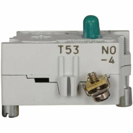 EATON 10250T53 Heavy Duty Contact Block, 30.5 mm, 1NO Contact, 10 A at 600 VAC, 5 A at 250 VDC Contact, Silver Contact, Momentary Action, Green/Red