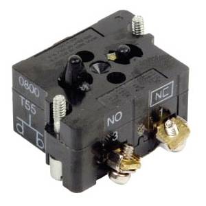 EATON 10250T55 Heavy Duty Special Purpose Contact Block, 30.5 mm, 1LONC-1ECNO Contact, 10 A at 600 VAC, 5 A at 250 VDC Contact, Silver Contact, Momentary Action, Black